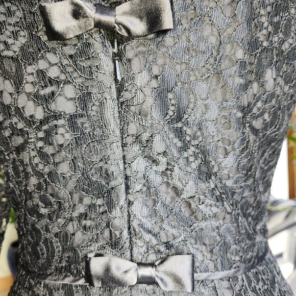 Anthropologie Long Sleeve Lace Romper In Black Size  6 - Picture 8 of 15